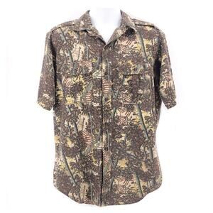 80s camouflage button up shirt 1980s vintage